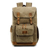 Bolsa de fotografía impermeable de lona batik para exteriores, resistente al desgaste, mochila grande para fotografía para cámara, para hombre, para Nikon / Canon / Sony / Fujifilm (Caqui)