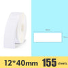 2 PCS Etiqueta de productos de supermercado Papel de etiqueta de precio Papel de etiqueta térmica autoadhesivo para NIIMBOT D11, Tamaño: Blanco 12x40 mm 160 hojas