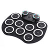 Rollo de mano portátil Tambor electrónico Luz intermitente Bluetooth Drum (Negro, Blanco)
