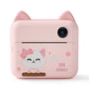 P1 16GB Niños Polaroid Cámara 1200W Frente y trasera Dual-Lente Mini Imprimir Fotográfico Digital Digital Juguete (gato rosa)