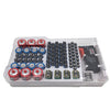 Caja de almacenamiento de batería JK-19070823 con probador de capacidad de batería (blanco)