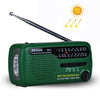 Radio exterior de emergencia de carga solar de banda completa con potencia manual DE13 (verde)