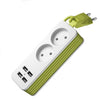 Regleta de alimentación 1/2 enchufe de la UE 4 puertos USB 1200 W 250 V 1,5 m Cable de pared Enchufe múltiple portátil Tomacorrientes de la UE (2 SALIDAS 4USB)