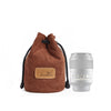 S.C.COTTON Liner Protección digital a prueba de golpes Bolsa de lente SLR portátil Micro Bolsa de cámara individual Redonda Marrón S