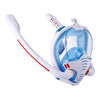 Máscara de snorkeling Doble tubo silicona Máscara de buceo completo Máscara de natación adulta Gafas de buceo, Tamaño: L / XL (blanco / azul)