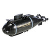 Niños 2.4G Mini submarino eléctrico de seis vías Modelo Niño jugando en el agua Control remoto Barco Submarino nuclear (Negro)