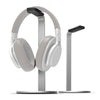 Soporte para auriculares de aleación de aluminio Soporte en H Soporte de pantalla para auriculares Soporte de almacenamiento para auriculares (plateado)