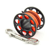 Dispositivo de liberación de cuerda para boya de buceo con doble gancho y carrete de aluminio de aviación KEEP DIVING, color: negro de 15 m