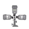 2 PCS Round Field 3 Adaptador de montaje de zapata de triple cabeza Soporte de flash Soporte de soporte de luz