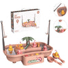 Play House Niños Ciclo eléctrico educativo Estación de pesca giratoria Juego de agua de verano Juego de juguetes, Color: Rosa 6 patos