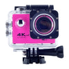 WIFI Cámara de acción a prueba de agua Ciclismo Cámara 4K Ultra Diving 60PFS kamera Casco bicicleta Cam submarino Deportes 1080P Cámara (Rosa)