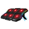 CoolCold RGB Radiador de la computadora portátil de seis ventiladores Ajustable Laptop Base de enfriamiento 5V Touch 12 Symphony Version