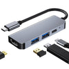 4 en 1 USB-C / TYPE-C a 4K HDMI + USB 3.0 + USB 2.0 + PD USB-C / Puertos de carga USB-CS Multifuncional Hub Docking Station