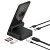 7 en 1 USB-C / Tipo-C a 2 USB 2.0 + USB 3.0 + 4K HDMI + Slot + SD / TF Tarjeta Slot + PD USB-C / Tipo C Puertos de carga Multifuncional Hub Docking Station con titular