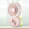 D11 Relleno Luz Cuello Colgante Cuello de Colgante Handheld Plegable Mini USB Desktop Fan (Rosa)