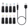 8 en 1 Cable de alimentación DC USB Conector de intercambio multifunción USB Cable de carga USB (Negro)