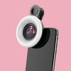 Teléfono Macro Macro Lente Belleza Maquillaje Selfie Light (Negro)