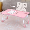 Mesa de computadora plegable USB con ventilador y lámpara, tamaño: 60x40x28cm (adolescente rosa)