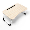 Mesa de computadora plegable USB con ventilador y lámpara, Tamaño: 60x40x28cm (Maple blanco)