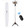 Y9 Bluetooth Selfie Stick Video Integrado Transmisión Trípode Selfie Stick (Blanco)