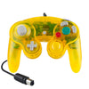 5 PCSsolo puntovibrantemando con cableControlador de juegopara NintendoNGC(transparenteamarillo)