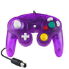 5 PCSsolo puntovibrantemando con cableControlador de juegopara NintendoNGC(transparentepúrpura)