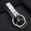 Jobon ZB-8782 Llavero de automóvil Menal Metal Anti-Perdido Anillo Doble Llavero desmontable (Chrome Marrón)