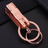 Jobon ZB-8782 Llavero de automóvil METAL METAL ANTI-PERDICIONAL DOBLE ANILLO Llavero desmontable (Dorado)