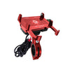 Soporte de teléfono móvil de aleación de aluminio a prueba de agua a prueba de agua de Kewig M6-S 12V con QC3.0 cargamiento rápido (rojo)