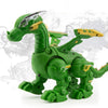 Mecánico eléctrico Dinosaurio de juguete de juguete de juguete de juguete de juguete de juguete multifuncional y juguete ligero, estilo: sin rocío verde