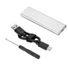 F018C M.2 NGFF a USB3.1 SSD Aluminio sólido Tipo-C Caja de disco duro móvil (plata)