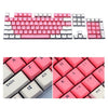 104 teclas Molde de dos colores Transparente PBT KeyCap Teclado mecánico (blanco rosa)