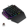 K700 44 Teclas RGB Luminoso Eje de conmutación Juego Teclado de una mano, Longitud del cable: 1M (Eje del té)