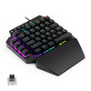 K700 44 Teclas RGB Luminous Switchable Axis Gaming Teclado de una mano, Longitud del cable: 1M (eje negro)