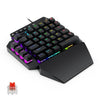 K700 44 Teclas RGB Luminoso Eje de conmutación Juego Teclado de una mano, Longitud del cable: 1m (eje rojo)