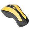 PR-01 1600 DPI 7 llaves volando ardilla inalámbrica ratón 2.4g gyroscopio juego ratón (amarillo negro)