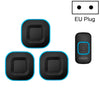 CACAZI V028F 1 para 3 timbre de música inalámbrico sin batería, enchufe: enchufe de la UE (negro)