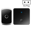 CACAZI FA50 1 para 1 timbre inalámbrico autogenerado con botón pulsador, enchufe: enchufe de la UE (negro)