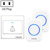 CACAZI H10 1 para 2 timbre de música inalámbrico para el hogar sin batería, enchufe: enchufe de EE. UU. (blanco)