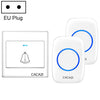 CACAZI H10 1 para 2 timbre de música inalámbrico para el hogar sin batería, enchufe: enchufe de la UE (blanco)