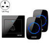 CACAZI H10 1 para 2 timbre de música inalámbrico para el hogar sin batería, enchufe: enchufe del Reino Unido (negro)