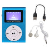 128M+Auricular+Cable Mini Lavalier Metal MP3 Reproductor de música con pantalla (Azul)