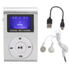 128M+Auricular+Cable Mini Lavalier Metal MP3 Reproductor de música con pantalla (Gris plateado)