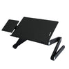 T8 Aleación de aluminio Plegable y Levantamiento Laptop Desk Desk Desk Office Soporte de agalleado con tablero de ratón (negro)