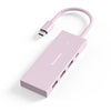Blueendless 4K60Hz + Puerto de datos Estación de acoplamiento tipo C Divisor USB3.0, Especificaciones: 6 en 1 Rosa