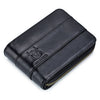 BULL CAPTAIN 025 Cartera de piel de vaca de primera capa Cartera multifunción para tarjetas (Negro)