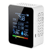 TVOC1 CO2 Portátil Calidad de aire Formaldehído Detector de dióxido de carbono Higrómetro de temperatura interior con pantalla digital LED (blanco)