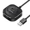 Jasoz de alta velocidad USB2.0 4 puertos Hub 1 a 4 Hub de acoplamiento, Color: Negro 0.3m