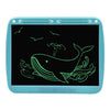 Tableta de carga de 15 pulgadas Doodle Mensaje Doble escritura LCD Niños Dibujo Tablero, Especificación: Líneas monocromáticas (azul)
