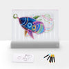 Placa fluorescente de pintura 3D LED Rompecabezas brillante Children Graffiti Panel Manuscrito Tablero de mensajes (gris)